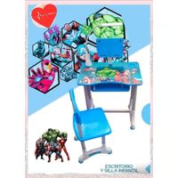 Escritorio Escolar Ergonómica Con Silla Y Lampara Avengers