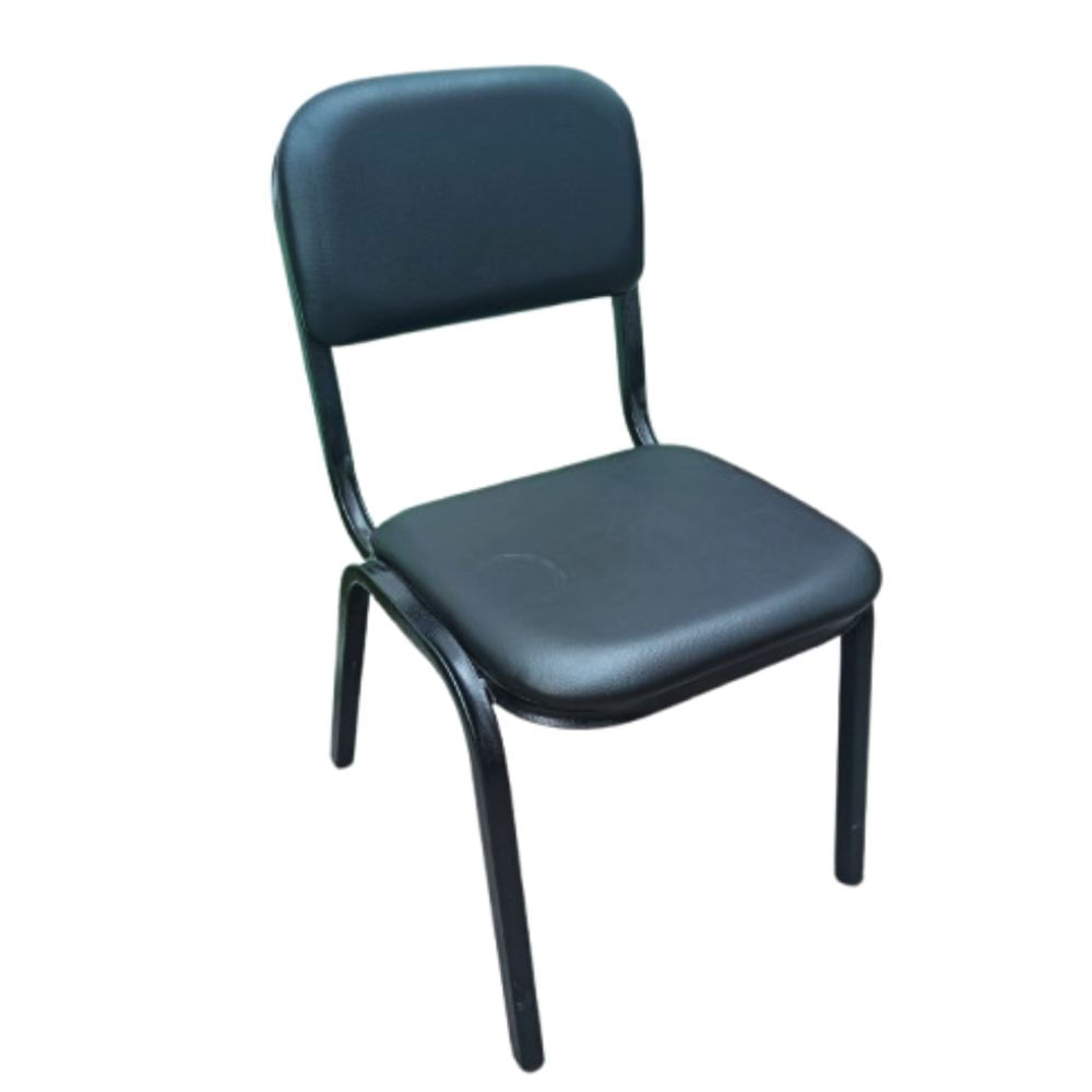 Silla Fija de Metal Tosko Negra – Resistente y Elegante para Oficina o Hogar