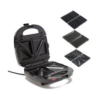 Sandwichera 3 en 1 Incluye 3 placas (Sandwichera,Wafflera,P Negro