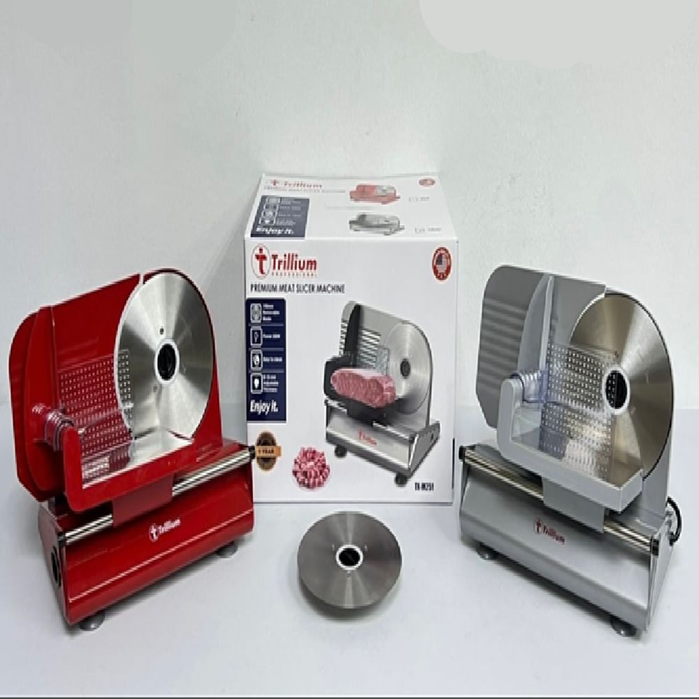 Cortadora Rebanadora de embutidos TRILLIUM Acero Rojo/Plateado