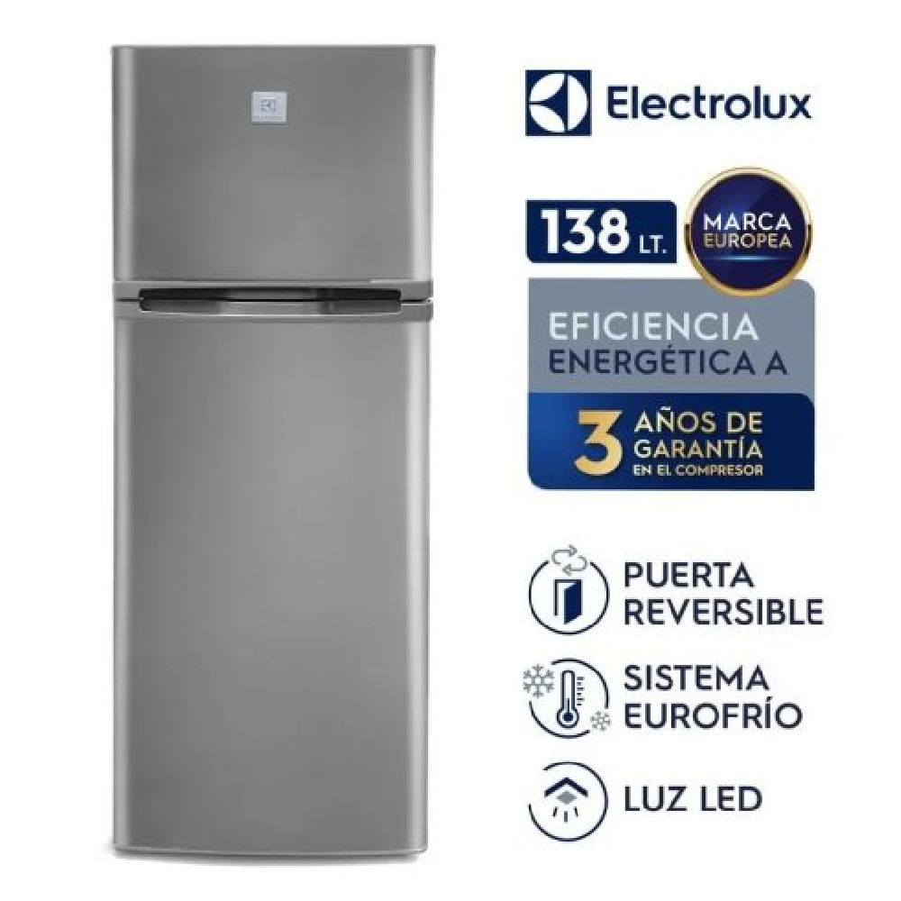 Refrigeradora Electrolux Top Mount Frost 138L Gris ERT18G2HNI