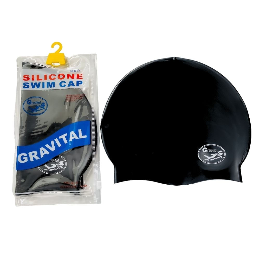 Gorro De Silicona De Natación Para Niños Negro - GRAVITAL