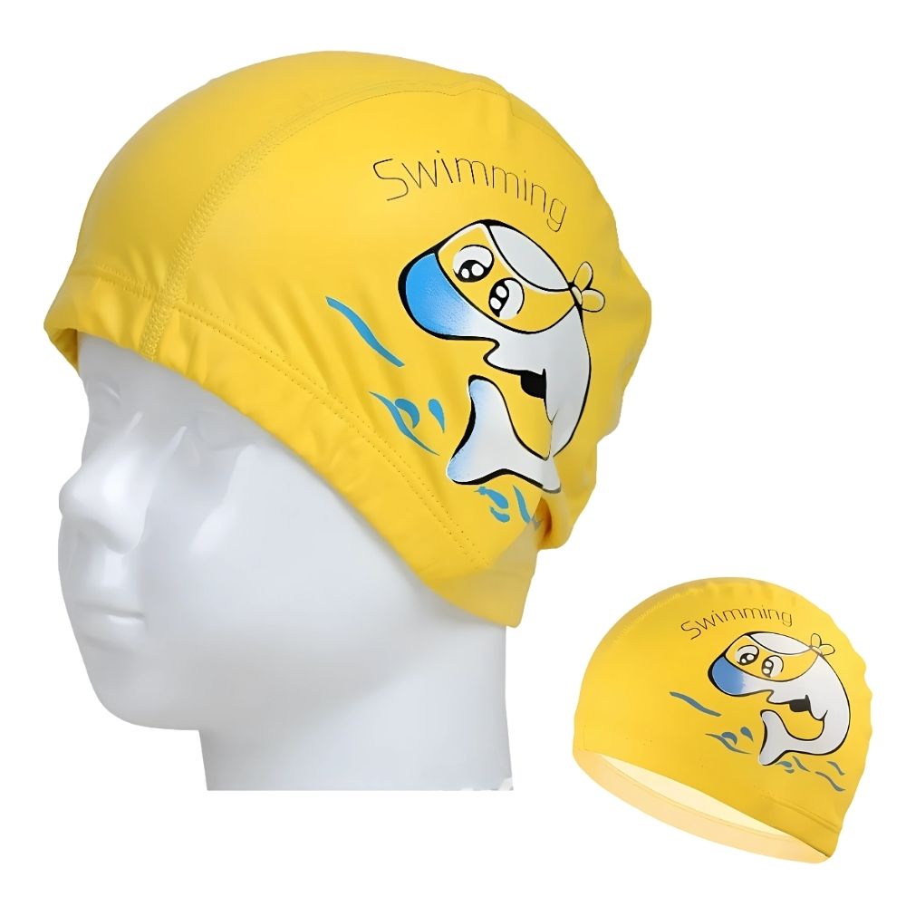 Gorro De Natación Diseño De Ballena Amarillo Para Niños