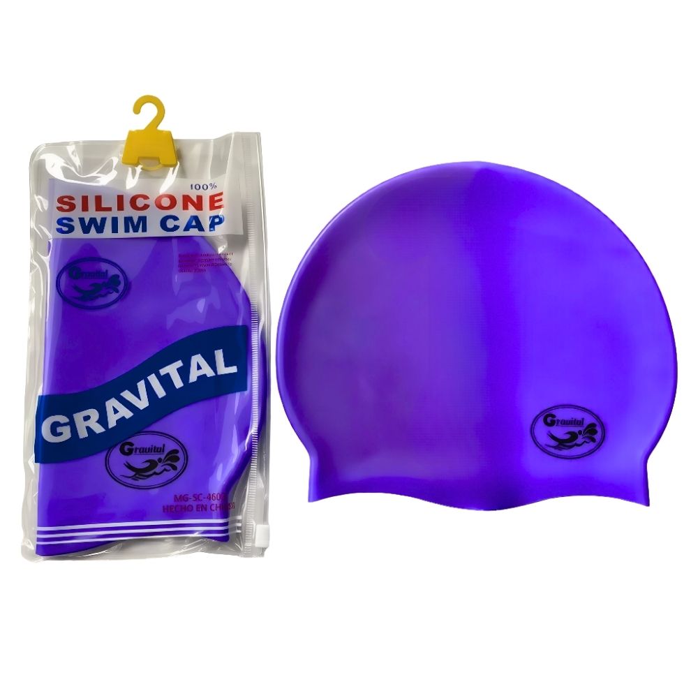 Gorro De Silicona De Natación Para Niños Morado - GRAVITAL