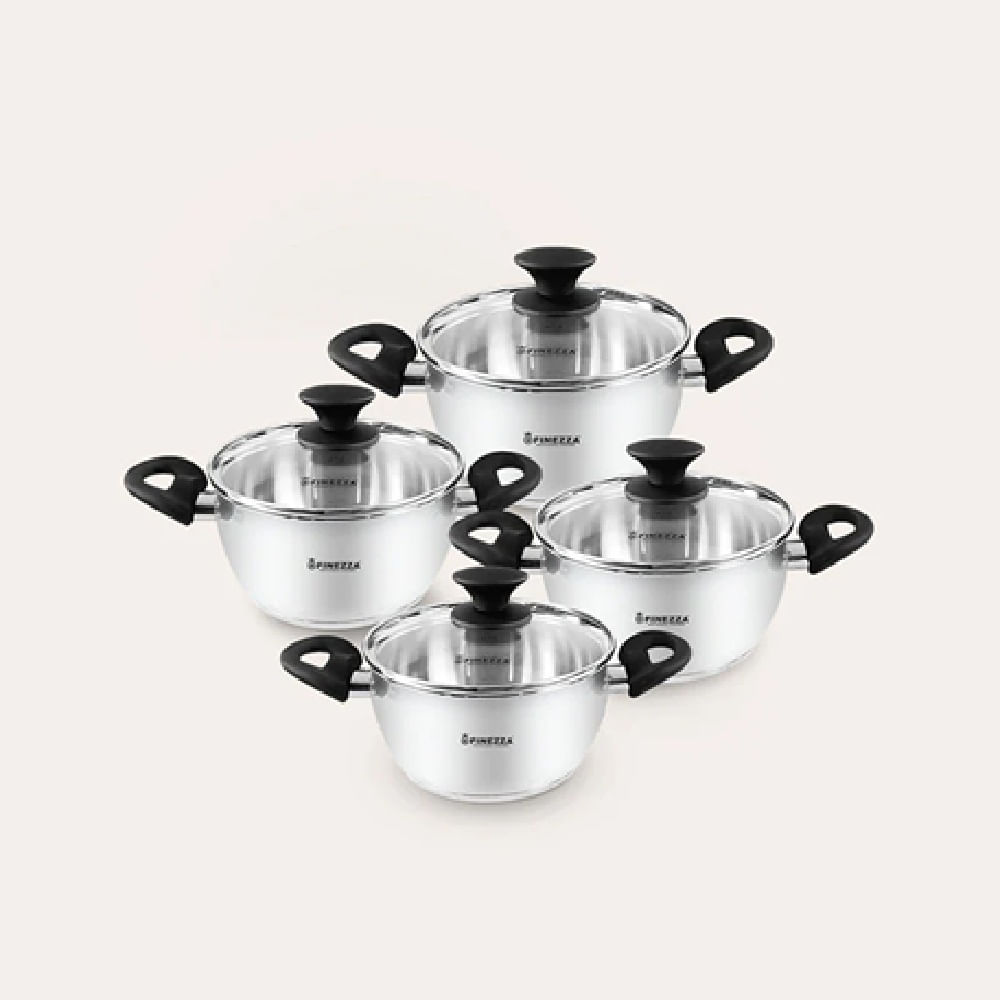 Juego de ollas  FINEZZZA  de ACERO INOXIDABLE 8 pzs FZ-1060X-IN