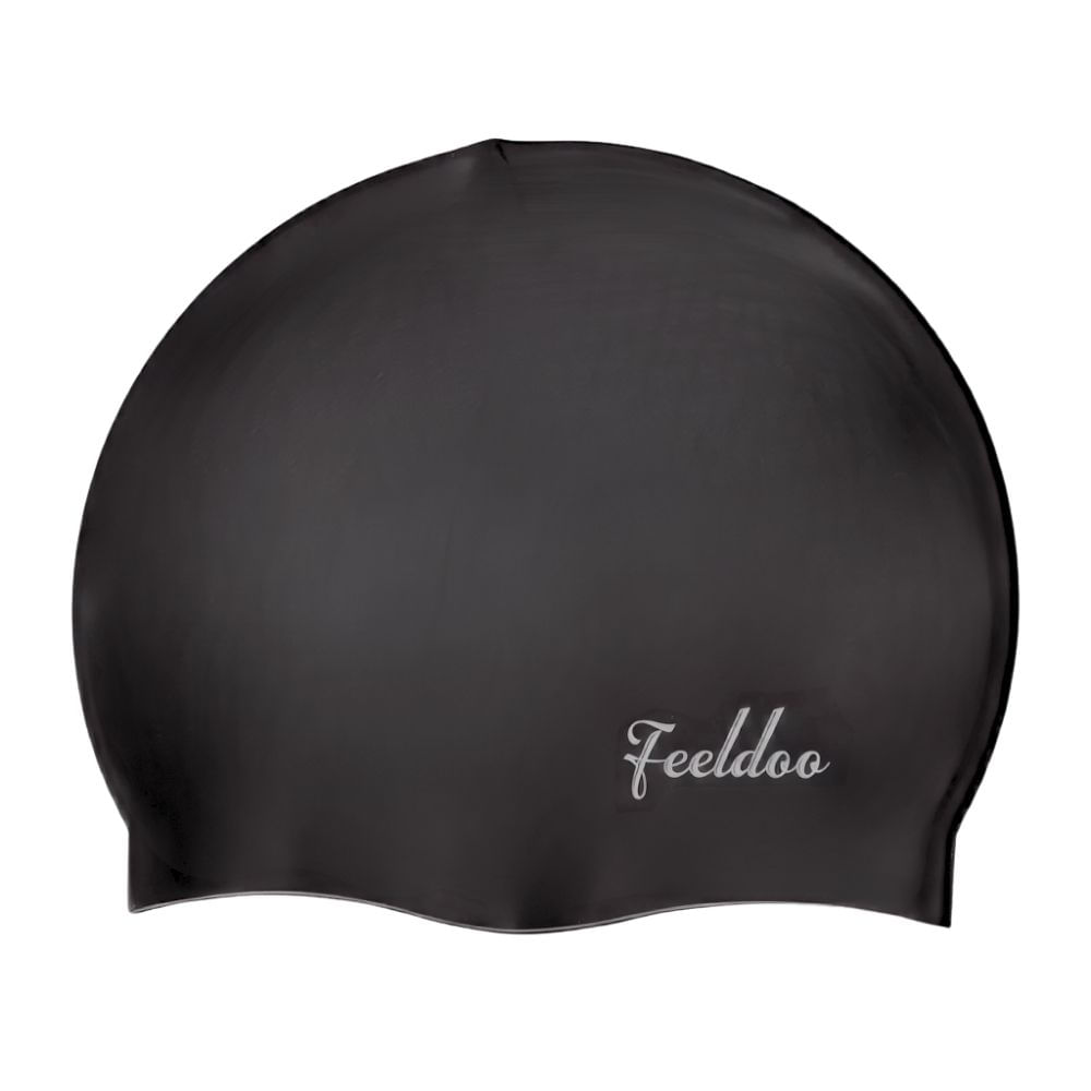Gorro De Silicona De Natación Para Adultos Negro - FEELDOO