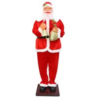 Papanoel Grande de Navidad Musical y con Movimiento con Campanita 180cm