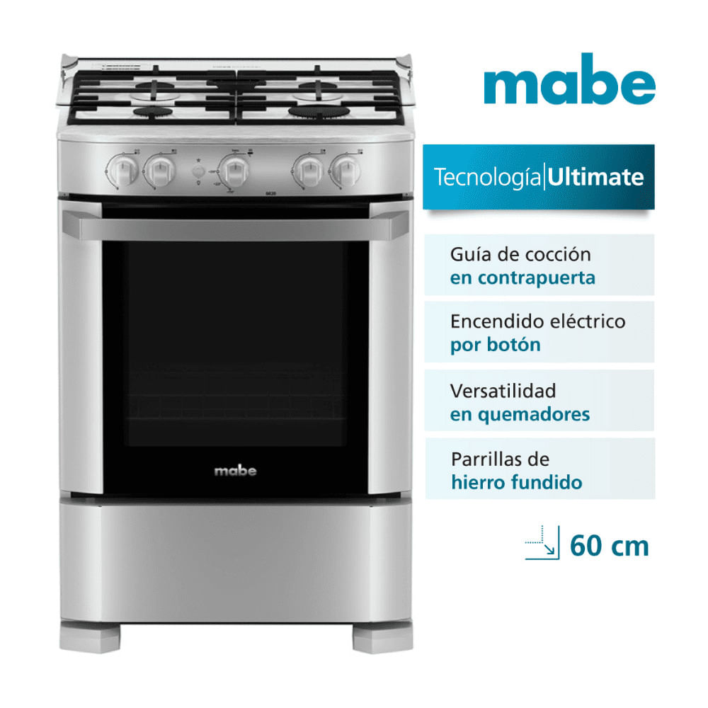 Cocina de Pie Mabe 60cm Acero Plata Modelo CMP6020Fg1