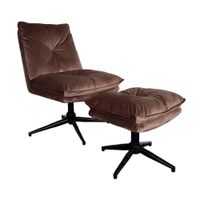 Butaca Aruba Metal/Poliéster Marrón con Ottoman Orange