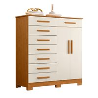 Cómoda MDP Orange Modelo Verona Beige con 8 Cajones y 2 Puertas