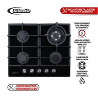 Cocina empotrable Klimatic Aosta 60 Negra 60cm