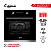 Horno Empotrable a Gas Klimatic Bonn Negro con Rosticero y Luz