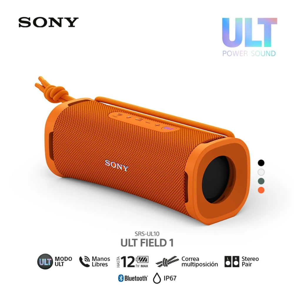 Sony Parlante Bluetooth SRS-ULT10 Portátil ULT 1 Naranja