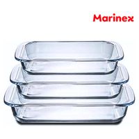 Fuente Bandeja para Horno de Vidrio Templado Marinex Set 3 Piezas
