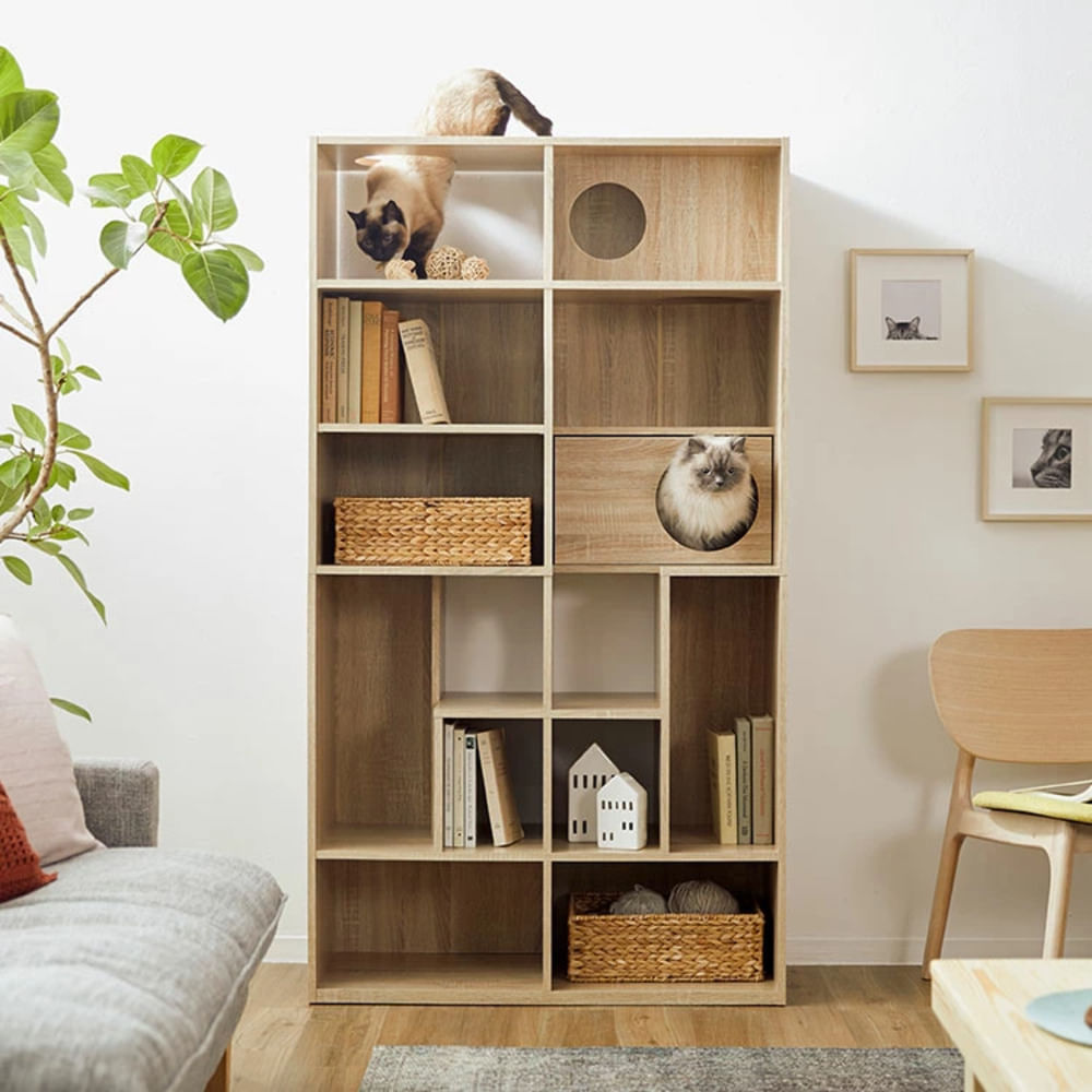 Estante con Espacio para Mascota Diego Color Sonoma TU MESITA