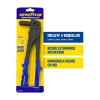 Remachadora Manual Goodyear Aluminio 10"" + 4 Boquillas