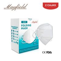 Mascarilla KN95 Mayfield 5 capas Blanco Caja*10und Pack 2 Cajas