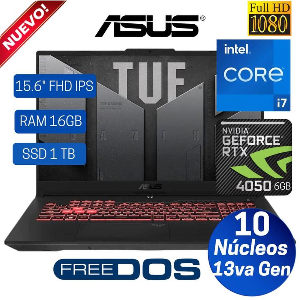 Laptop ASUS FX507VU-LP180 15.6"" FHD IPS, Core i7-13620H, Ram 16GB, Ssd 1 TB, Rtx 4050 6GB, Free Dos