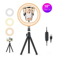 Aro De Luz con Trípode Flexible Luz De 3 Colores 57 cm