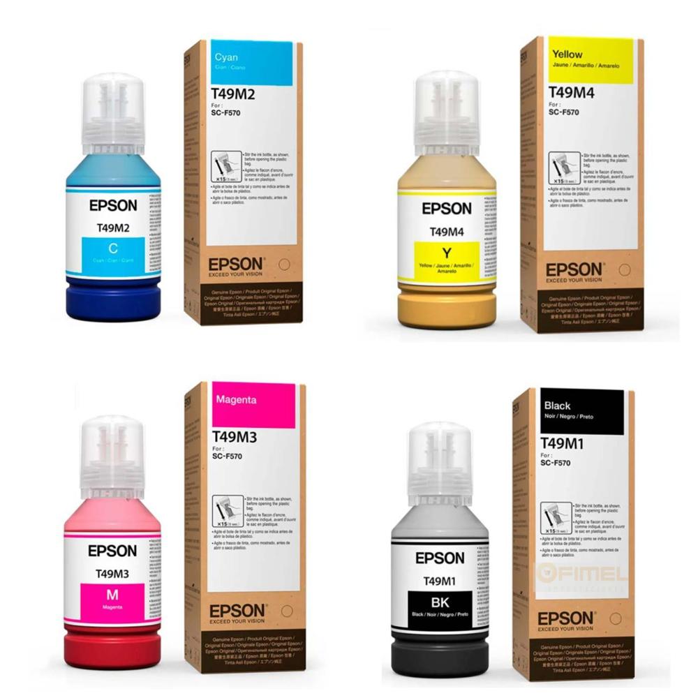 Kit Tinta Epson T49M Cian Magenta Amarillo Negro