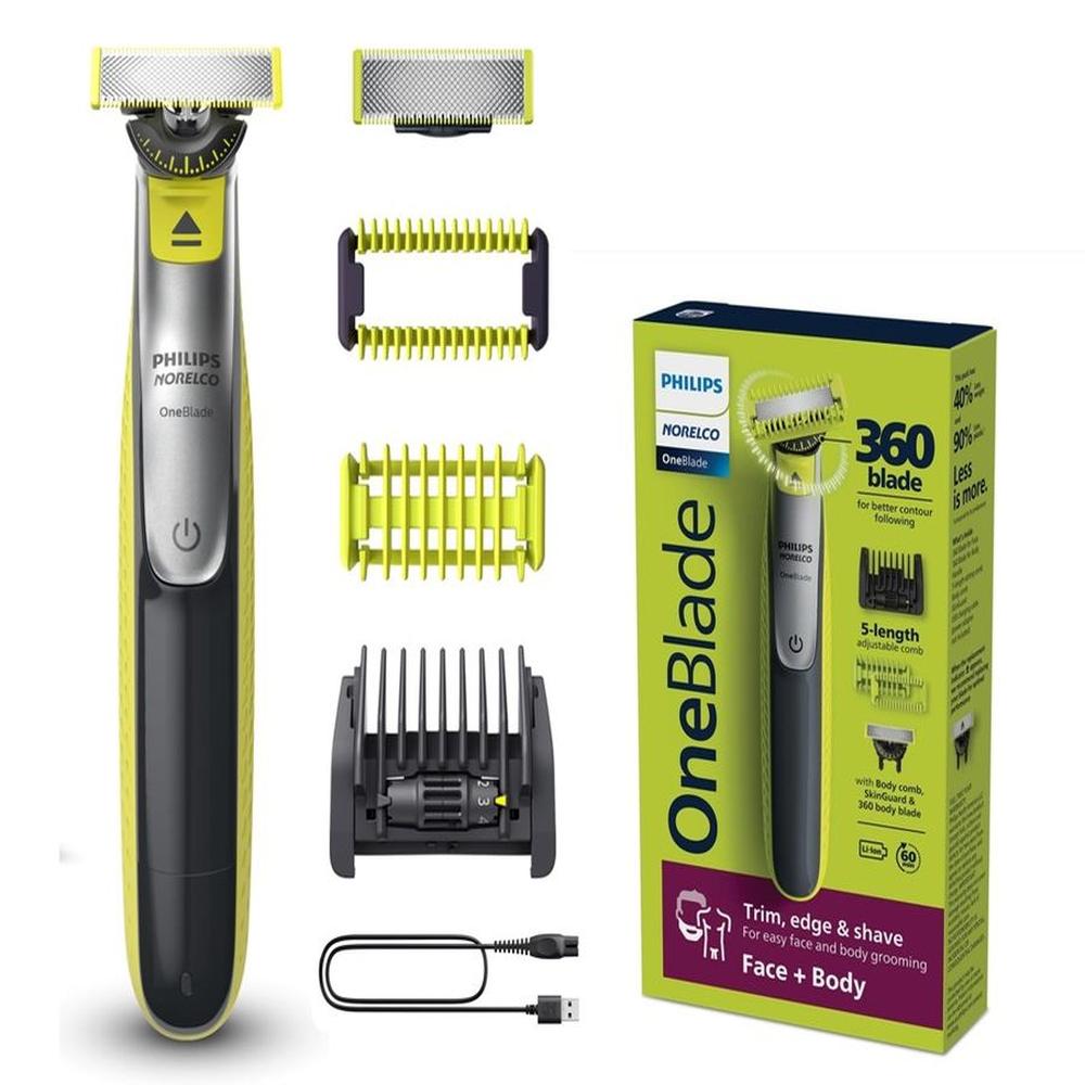 Philips OneBlade Rostro Y Cuerpo 5 Posiciones 2 Cuchillas 2 Peines