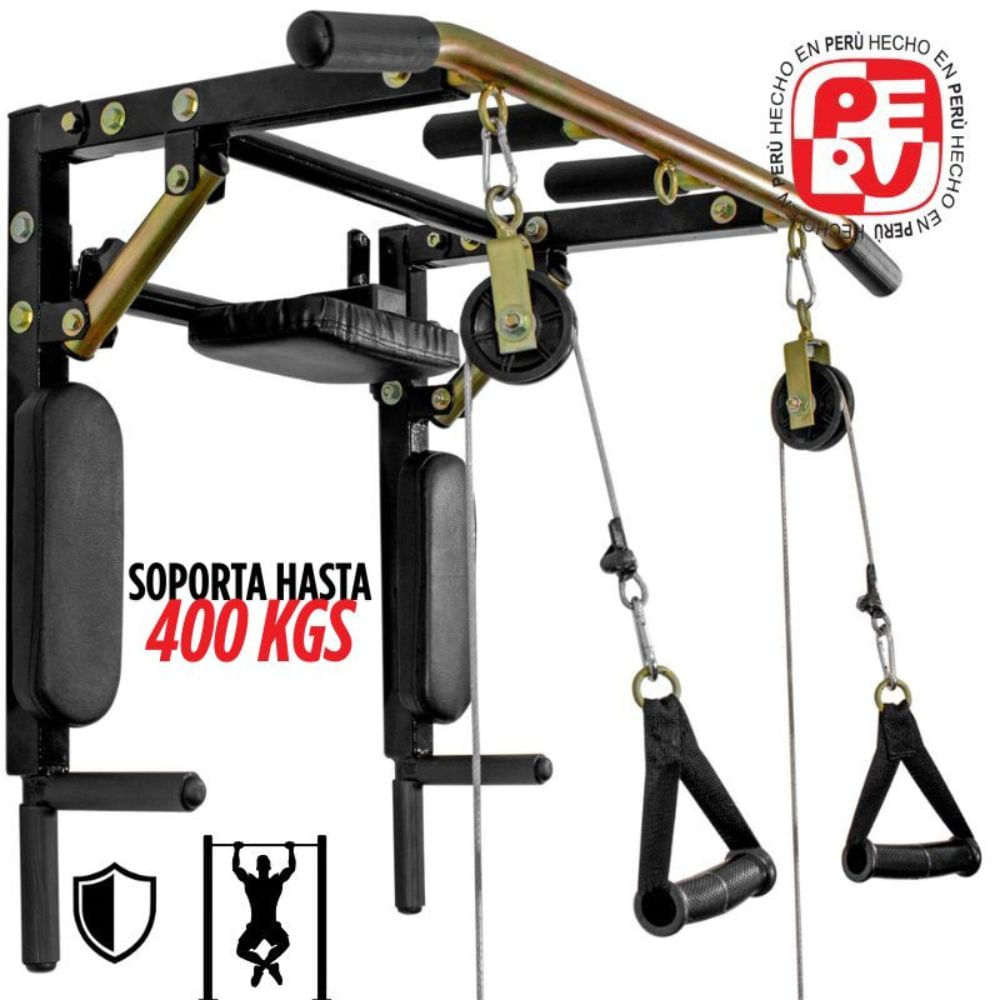 Barra Multifuncional Dominadas con Poleas 30 Ejercicios en 1