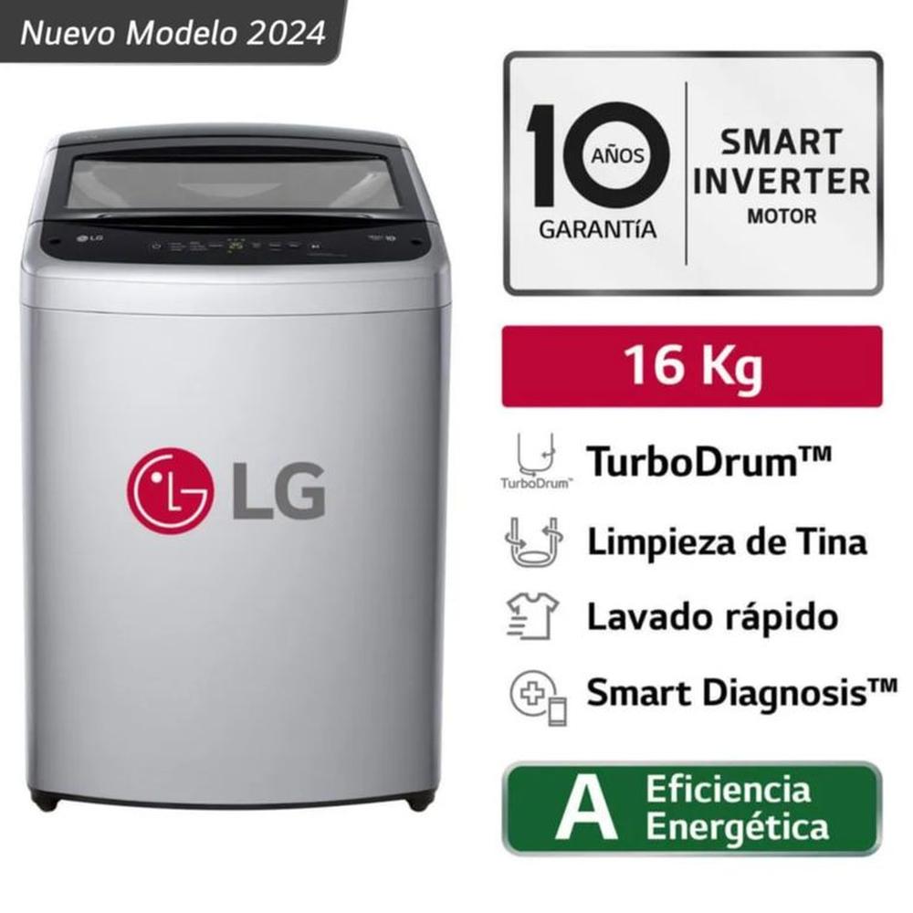 Lavadora LG 16 kg WT16DVTB Smart Inverter Gris