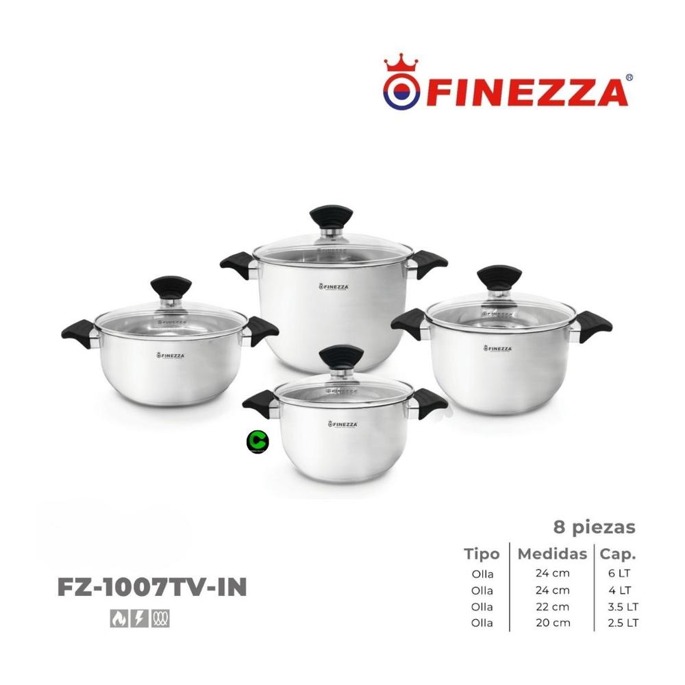 Set de ollas FINEZZA Acero InoxidableFZ-1007TV-IN 08 Piezas