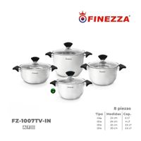 Juego de ollas FINEZZA Acero Inoxidable FZ-1007TV-IN 8 Pzas