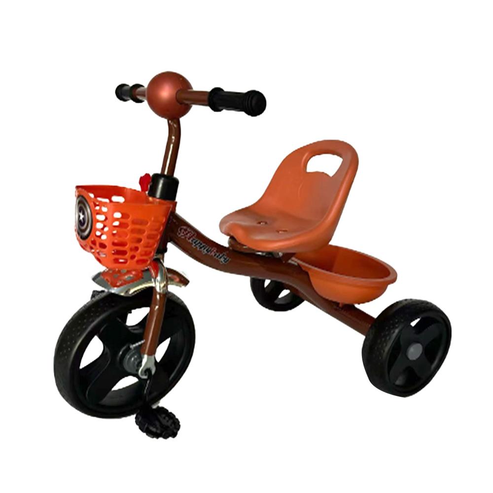 Triciclo Para Niños Infantil Con Doble Bandeja Marrón