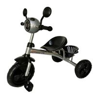 Triciclo Para Niños Infantil Con Doble Bandeja Luz Sonido Gris 864