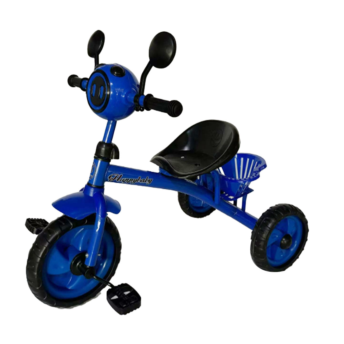 Triciclo Para Niños Infantil Con Doble Bandeja Luz Sonido Azul 864