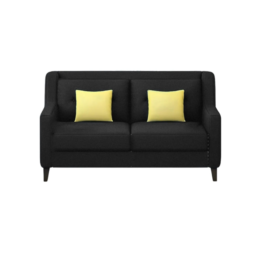 Sofá 2 Cuerpos Barroco Negro