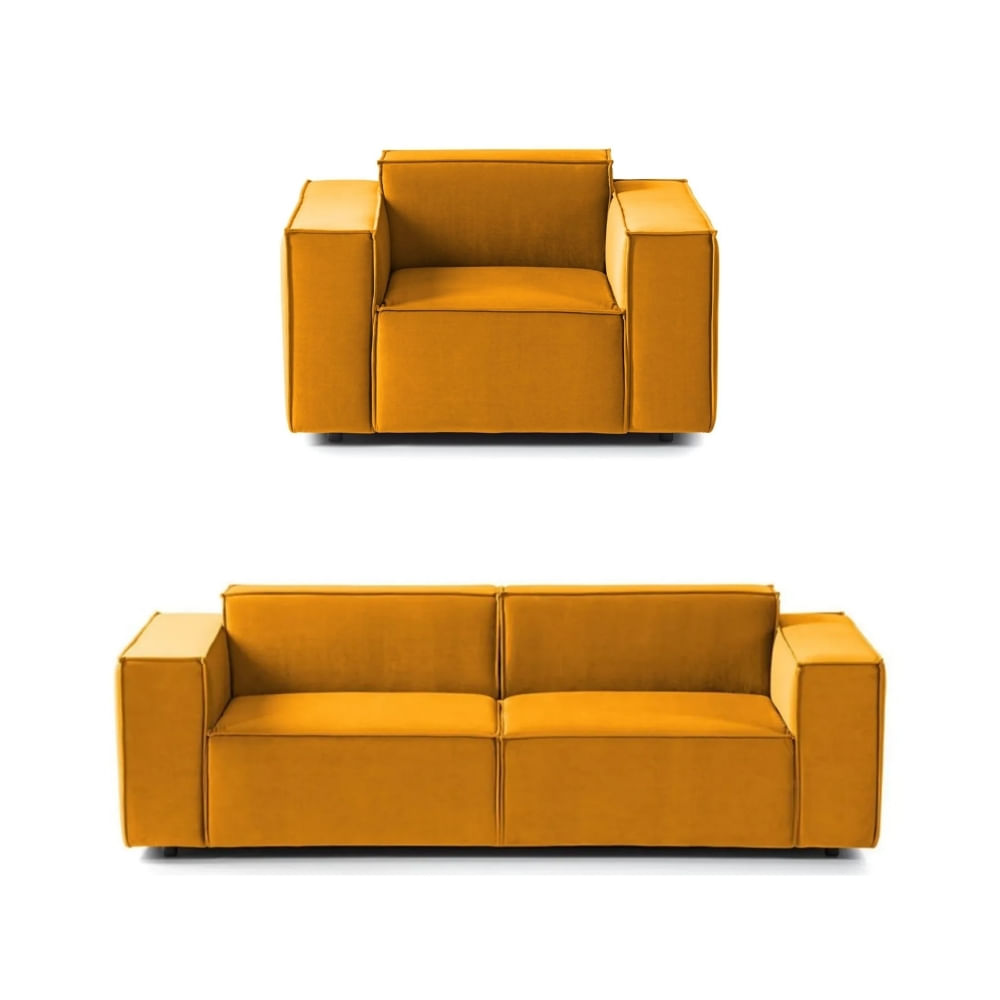 Juego de Sala Vitoriano 2 1 Mostaza