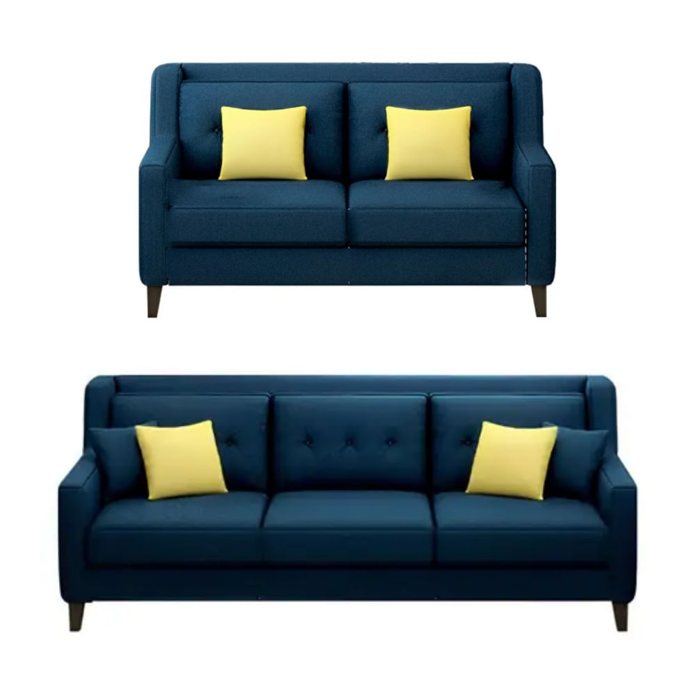 Juego de Sala Barroco 3 2 Azul Oscuro