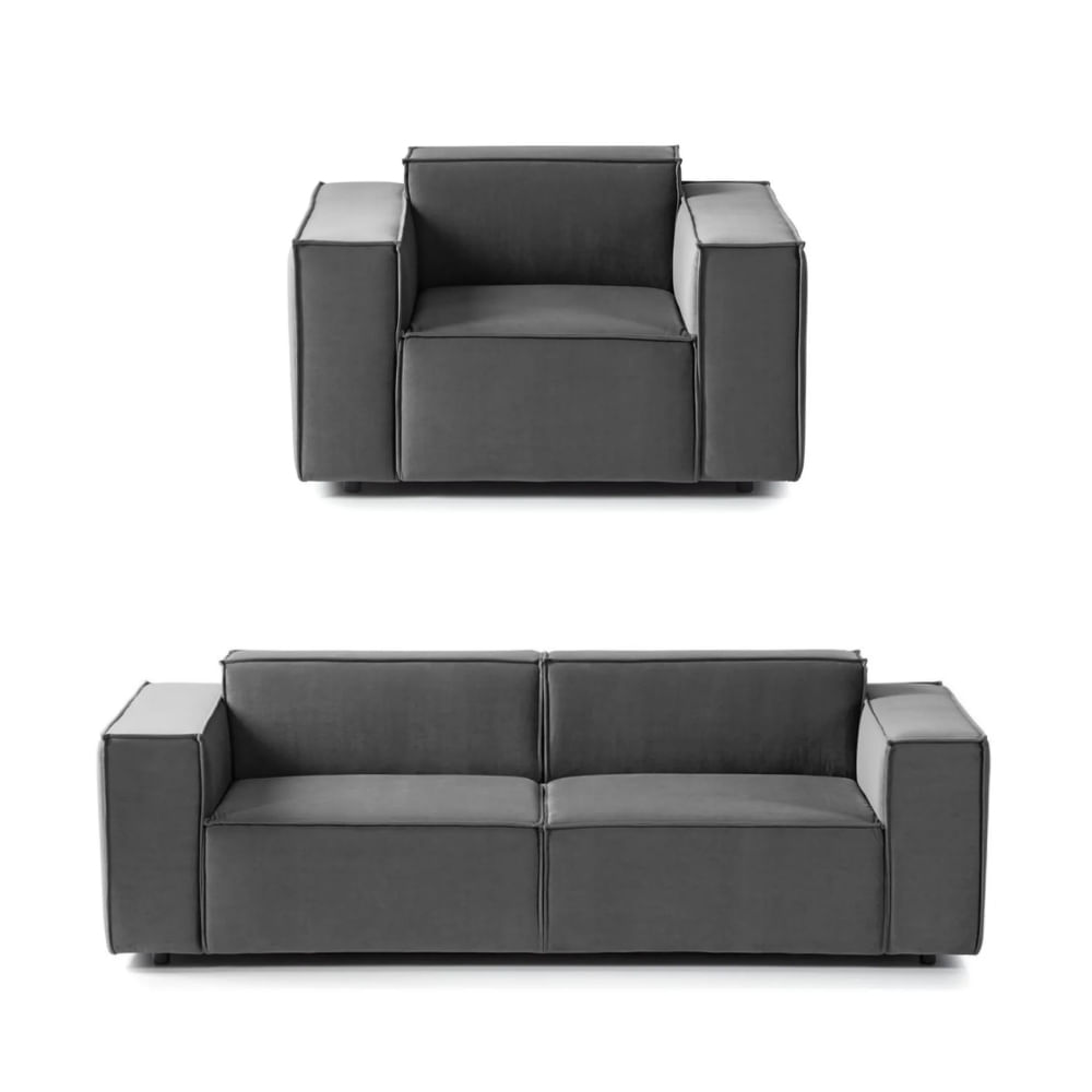 Juego de Sala Vitoriano 2 1 Gris