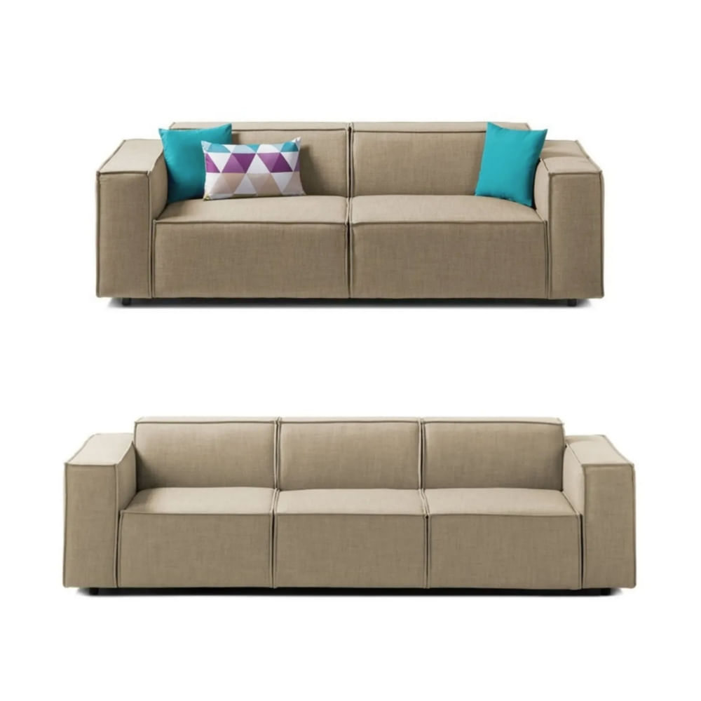 Juego de Sala Vitoriano 3 2 Beige Oscuro