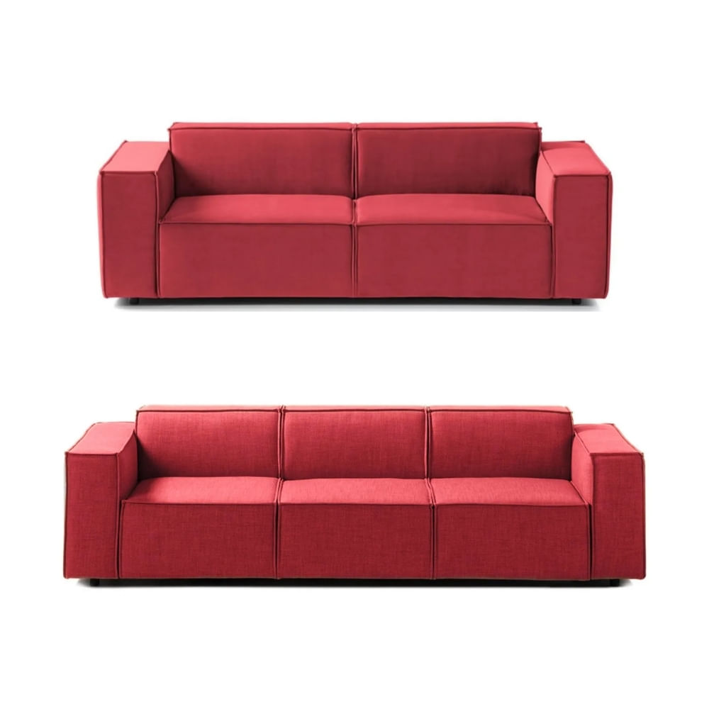 Juego de Sala Vitoriano 3 2 Rojo