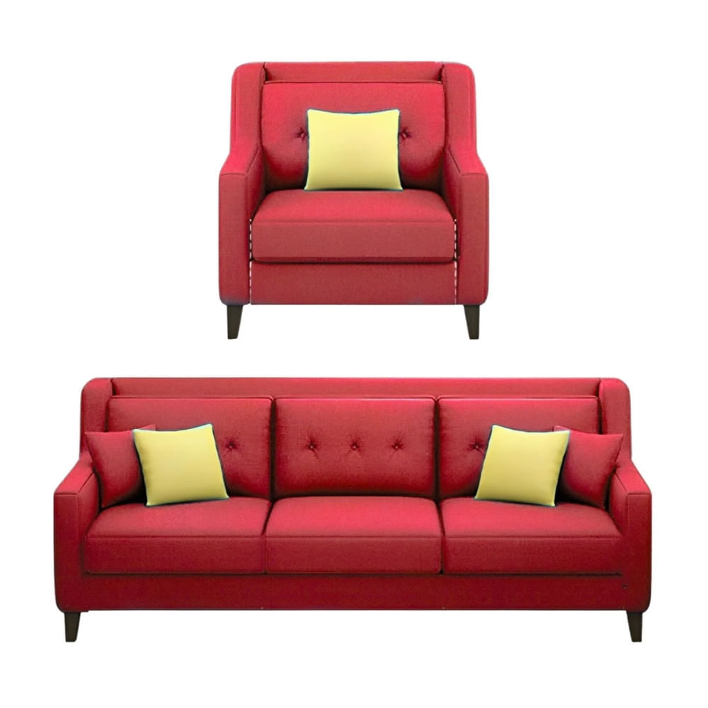 Juego de Sala Barroco 3 1 Rojo