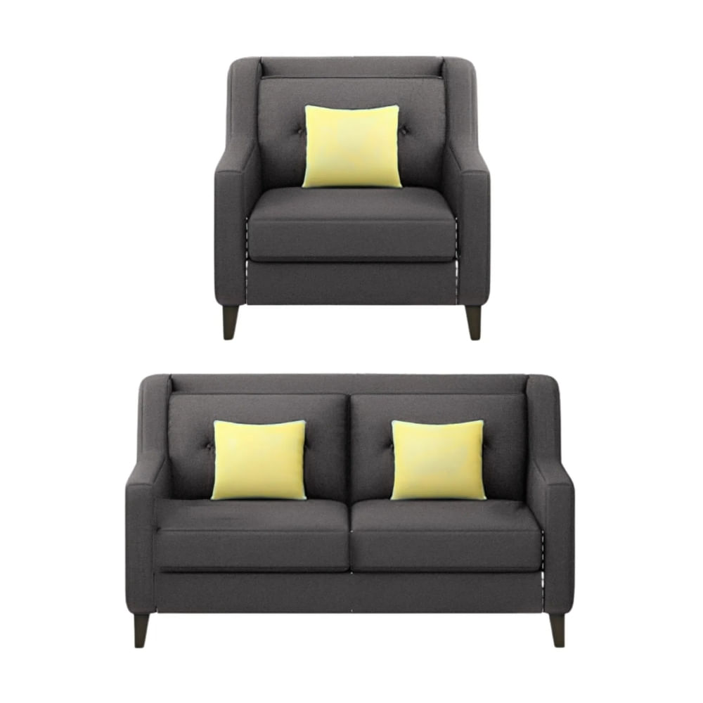 Juego de Sala Barroco 2 1 Gris Oscuro