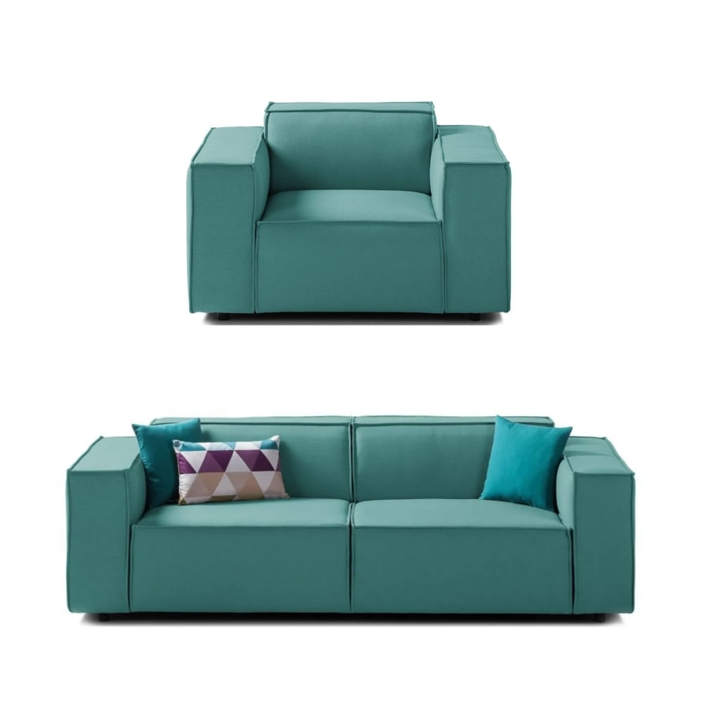 Juego de Sala Vitoriano 2 1 Turquesa