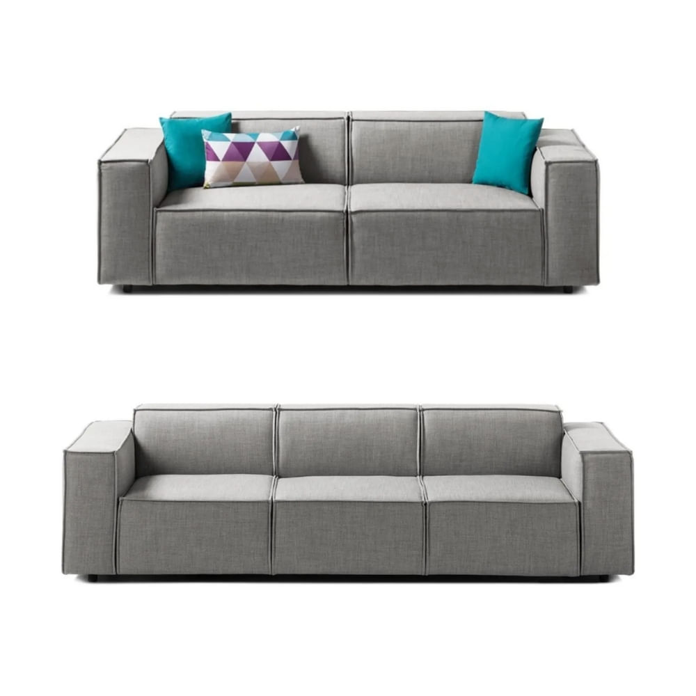 Juego de Sala Vitoriano 3 2 Gris Claro