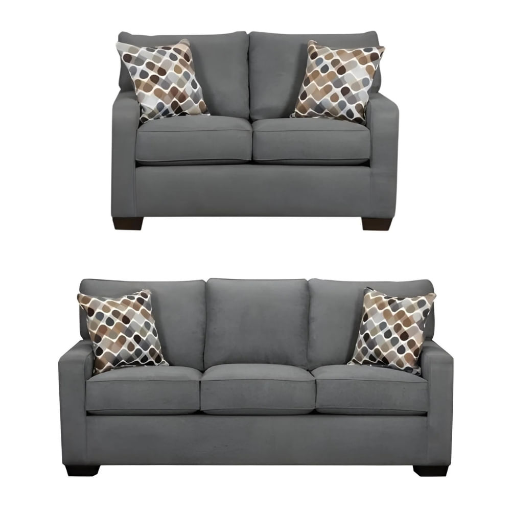 Juego de Sala Reims 3 2 Gris Oscuro