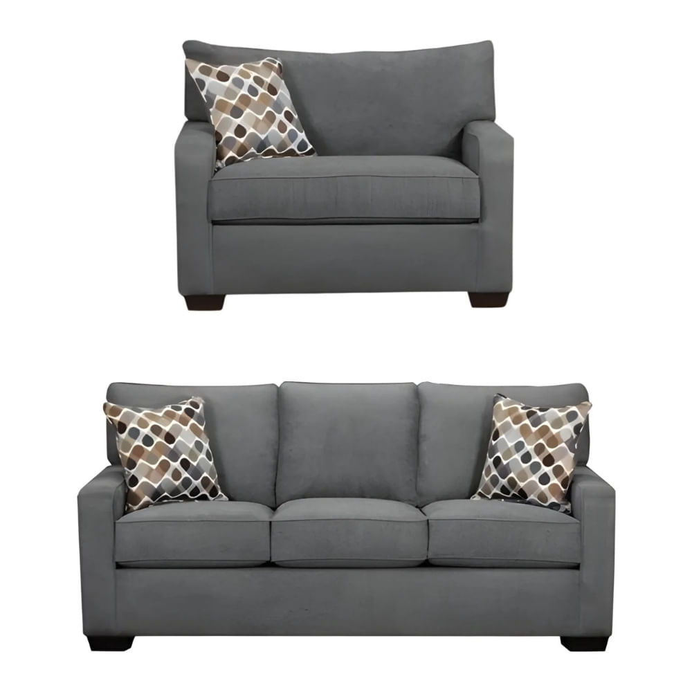 Juego de Sala Reims 3 1 Gris Oscuro