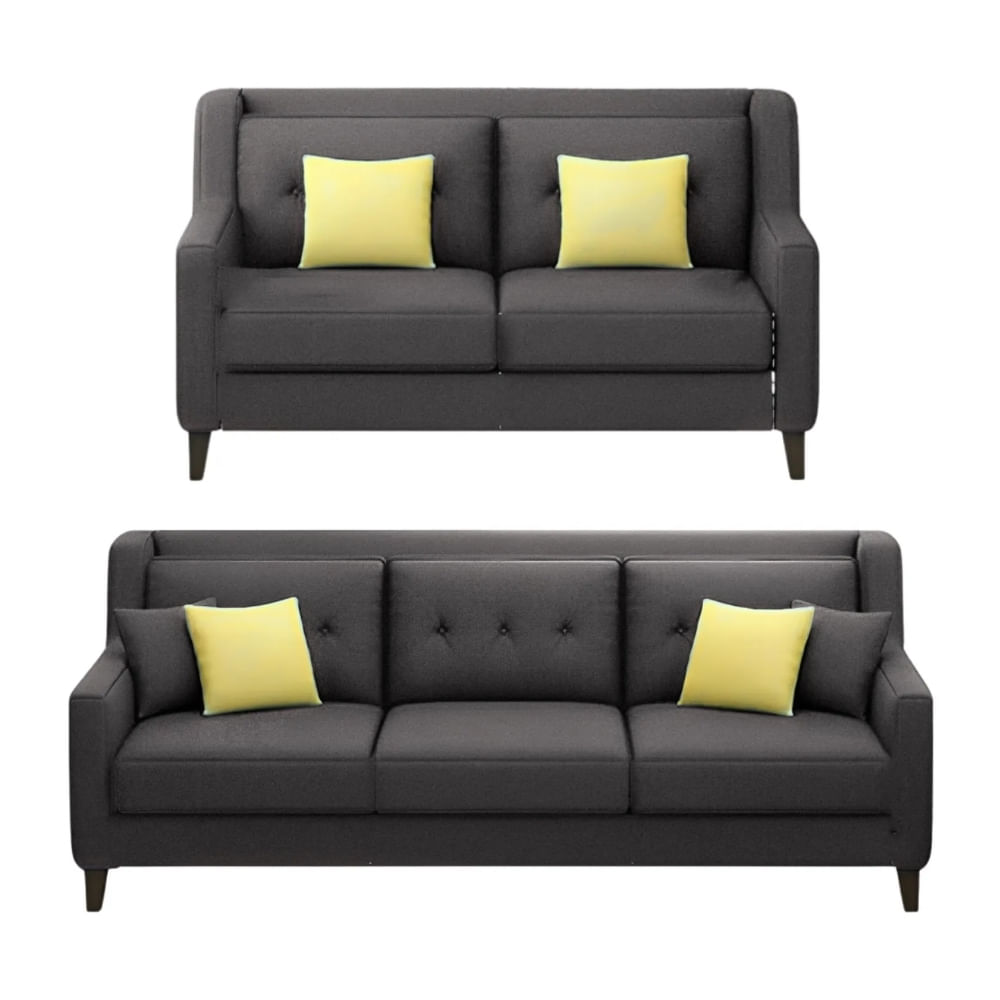 Juego de Sala Barroco 3 2 Gris Oscuro