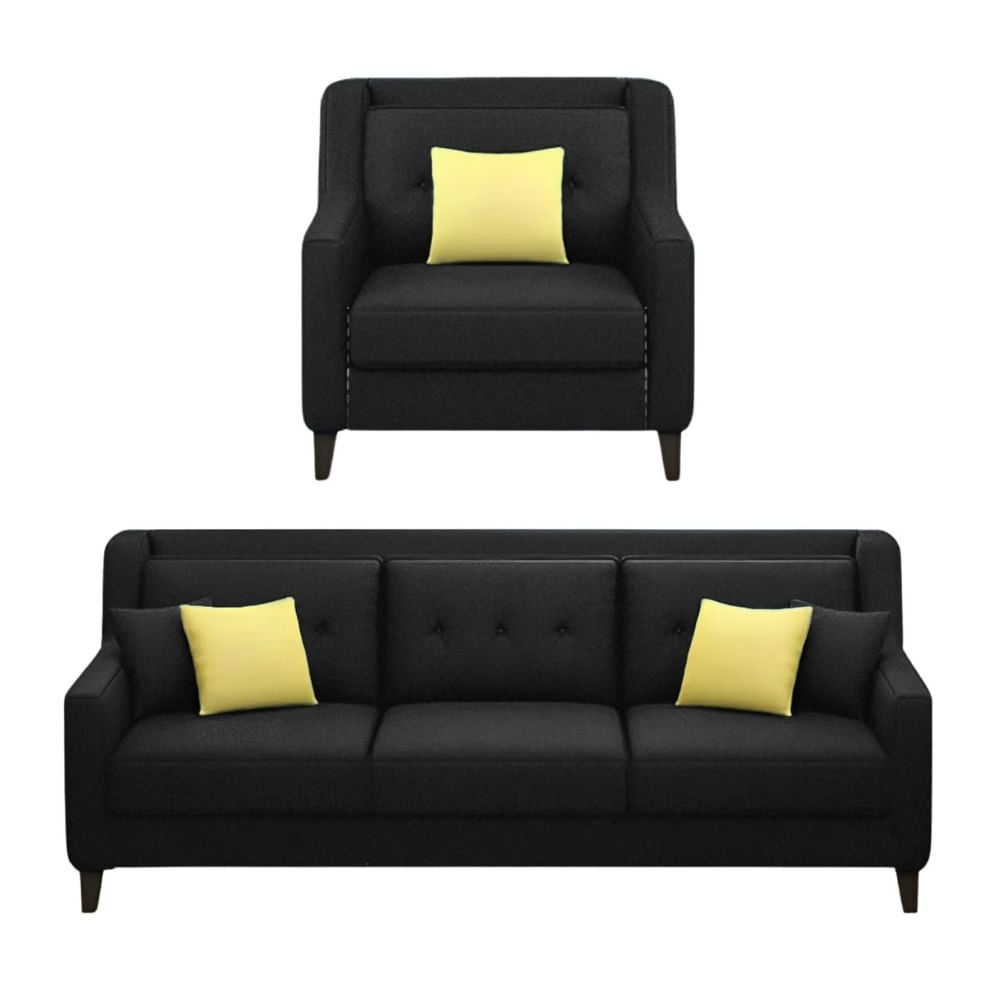 Juego de Sala Barroco 3 1 Negro