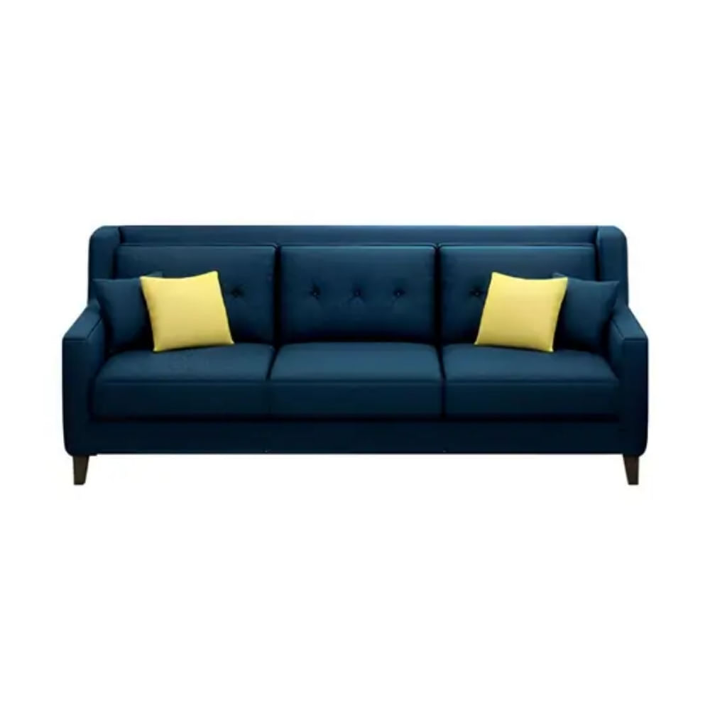 Sofá 3 Cuerpos Barroco Azul Oscuro