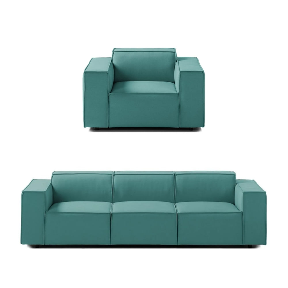 Juego de Sala Vitoriano 3 1 Turquesa