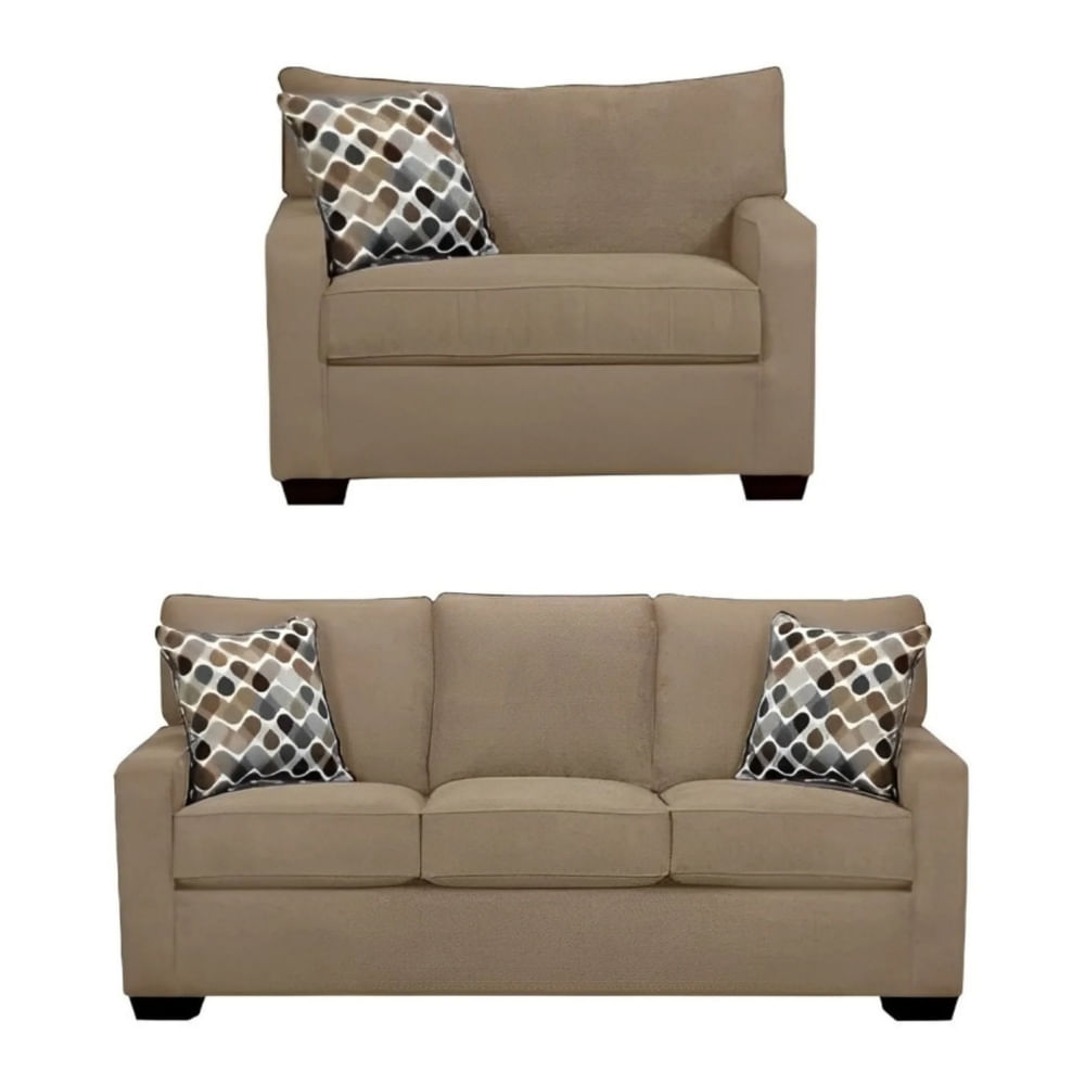 Juego de Sala Reims 3 1 Beige Oscuro