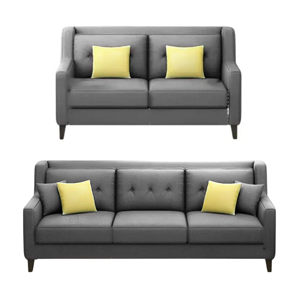 Juego de Sala Barroco 3 2 Gris Claro